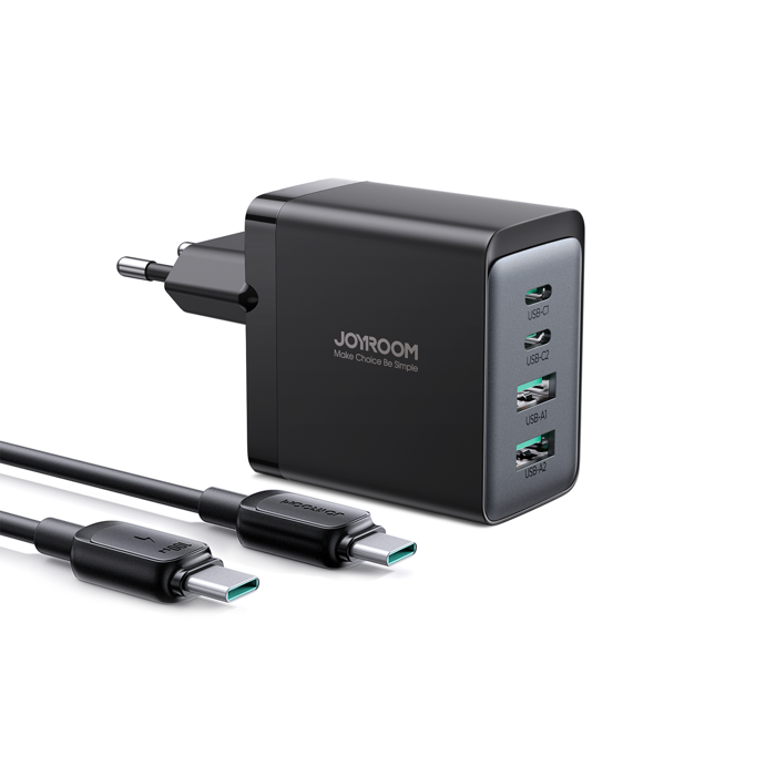 Joyroom jr-TCG02 GaN Ultra 67W 2C 2A Fast Charger with 100W Type-C to Type-C Cable 1.2m